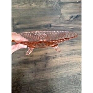 Vintage Pink Depression Glass 3-Footed Swirl Bowl – 10”